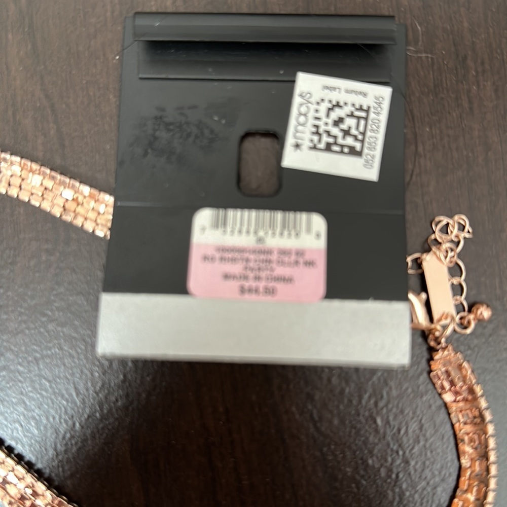 INC rose gold  Faux  diamond necklace NWT - Picture 4 of 4